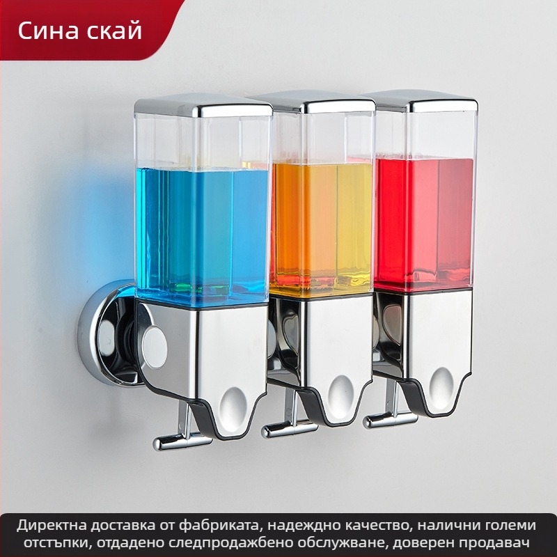 Стенен дозатор за сапун с ръчно натискане, ABS, електроплатиран финиш, модерен минималистичен стил