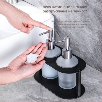 Диспенсър за сапун за баня на плота, модерен минималистичен стил; Longquan ZYP-08, материал: въглеродна стомана, ръчно натискане, тегло 0,5 кг.