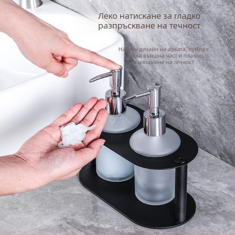 Диспенсър за сапун за баня на плота, модерен минималистичен стил; Longquan ZYP-08, материал: въглеродна стомана, ръчно натискане, тегло 0,5 кг.