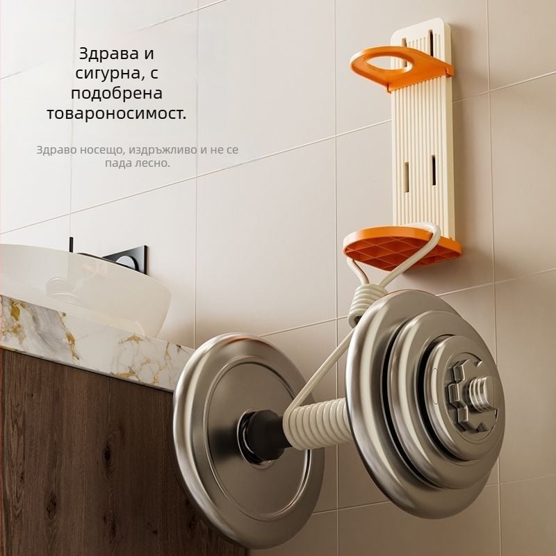Пластмасов банен рафт, едноетажен, за шампоан, душ гел и дезинфектант за ръце