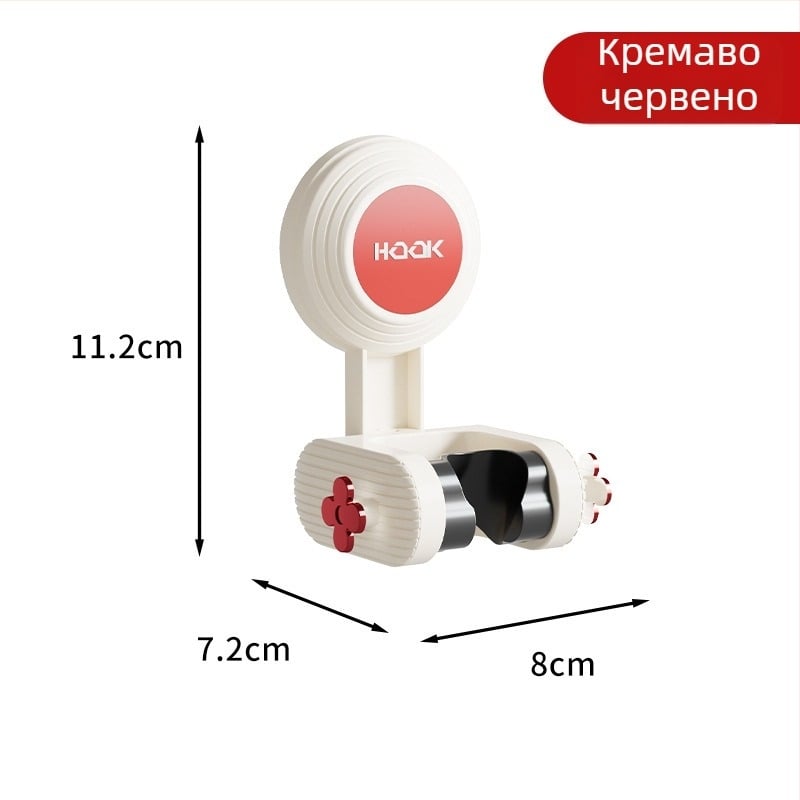 Душ държач за глава – подвижен, без пробиване (Монтаж: всмукване към стената; Материал: пластмаса; Функция: подвижен; Стил: прост и модерен; Категория: рафт за баня)