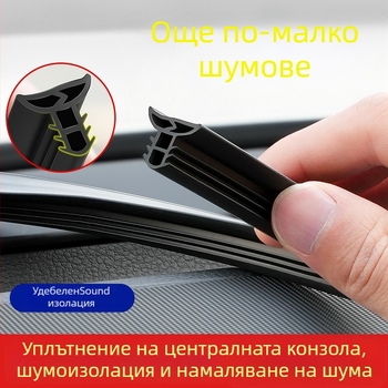 Автомобилна уплътнителна лента за централна конзола, гумен материал, обновен модел, универсално пасване, звукоизолация