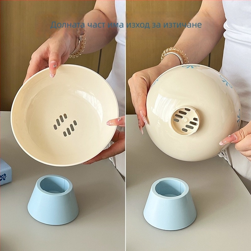 Пластмасова плодова чиния, висока конструкция с дизайн на панделка, функция за отцеждане, лансиране през есента на 2025 г.