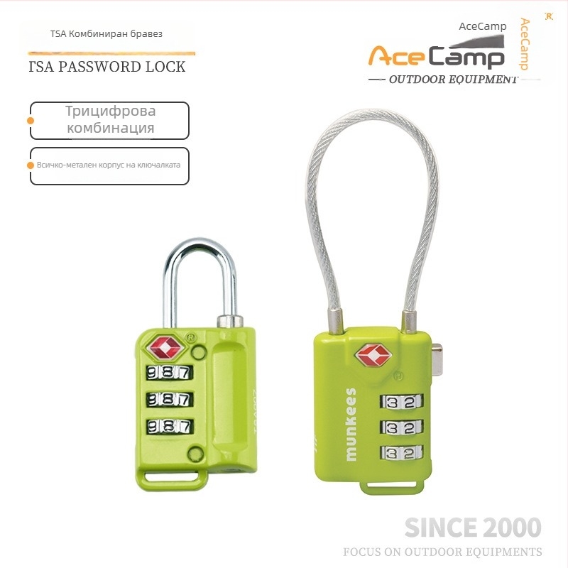 Munkees заключалка за багаж с TSA парола, малък катинар, модел 985, универсален стил, номер на продукта F96J7T885M9SS9