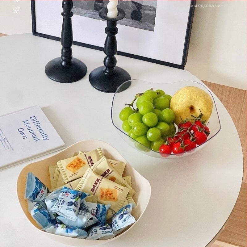 Сервираща тава за плодове за хол – PET материал, модерен минималистичен стил, луксозен дизайн (Материал: PET; Марка: Modesty; Категория: плодова чиния; Пускане на пазара: лято 2025; Стил: модерен минимализъм)