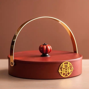 Фруктова чиния с капак, ретро китайски стил, луксозен дизайн, разделени отделения, подходяща за дневна за закуски, сушени плодове и ядки