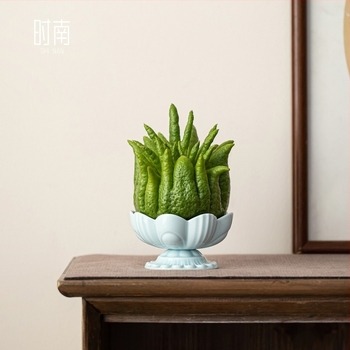 Порцеланов поднос за плодове в дзен стил с мотив лотос и бергамот, марка Shinan, стил New Chinese Style, пролет 2020