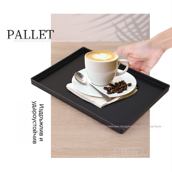 Поднос от пластмаса – правоъгълна форма, модерен прост дизайн, електроплатена повърхност, подходящ за хотели и хранене, възможност за печат на лого