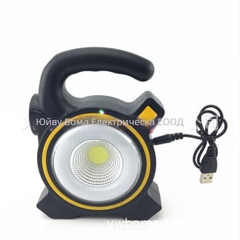 Соларна COB LED кемпинг лампа със USB зареждане, преносима закачваща лампа, бутон за включване