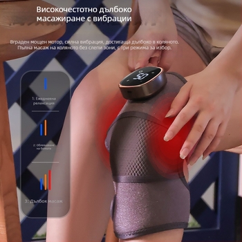 Загряваща масажна подложка за коляно и рамо с вибрации и моксибустация, интелигентно управление на температурата, 5V, 5W, 45–60°C