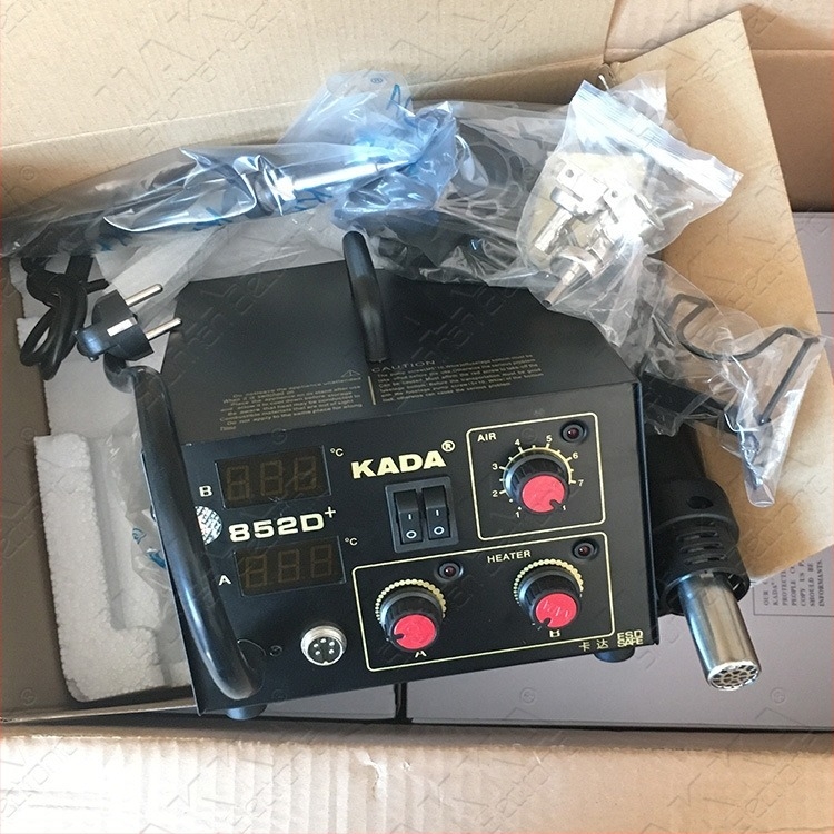 Станция за горещ въздух и паялник, антистатична защита, дигитален двоен дисплей, контрол на температурата, 220V