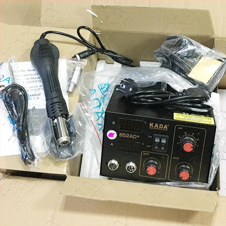 Станция за горещ въздух и паялник, антистатична защита, дигитален двоен дисплей, контрол на температурата, 220V