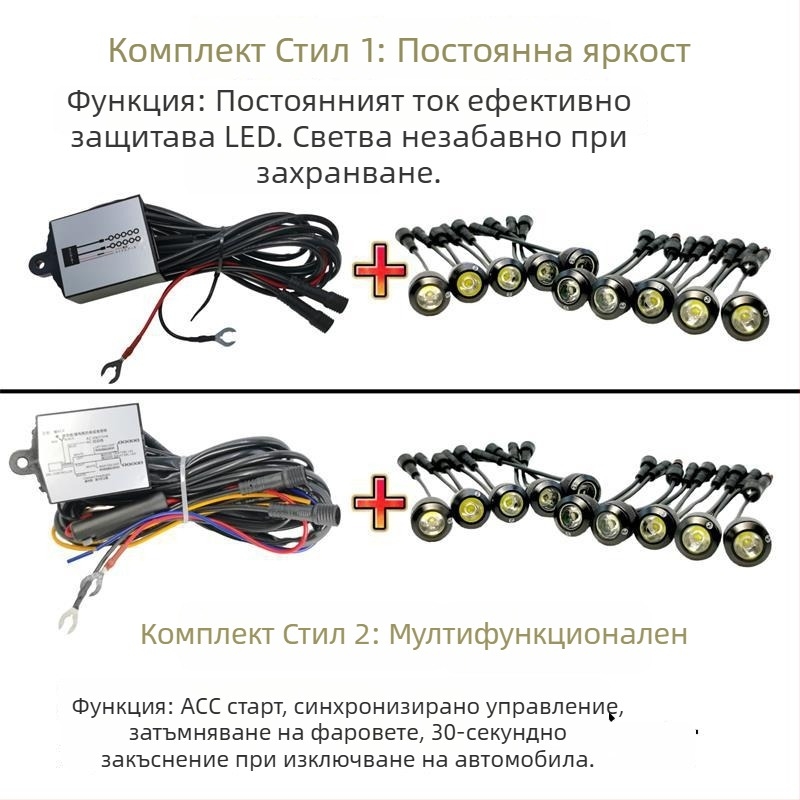 Универсални Eagle Eye LED дневни светлини, висока яркост, водоустойчиви, мощни, жълт предупредителен сигнал