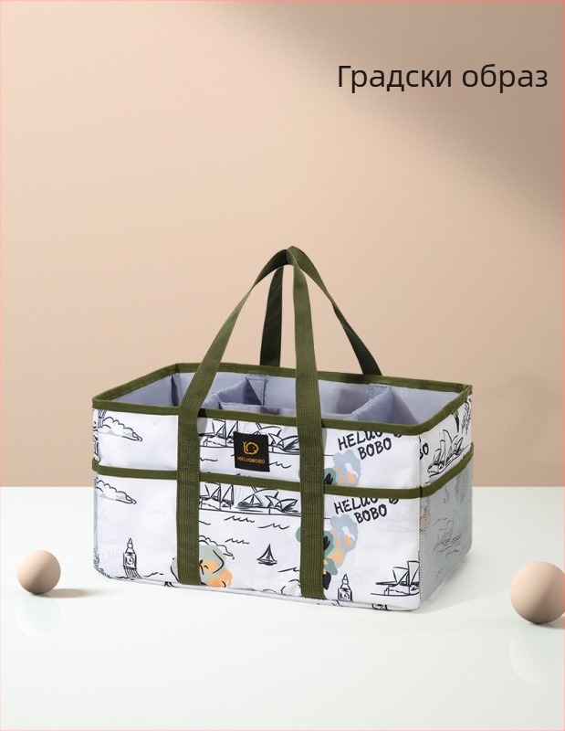 Чанта за мама с голяма вместимост, много отделения, водоустойчива и лека, разширяваща се