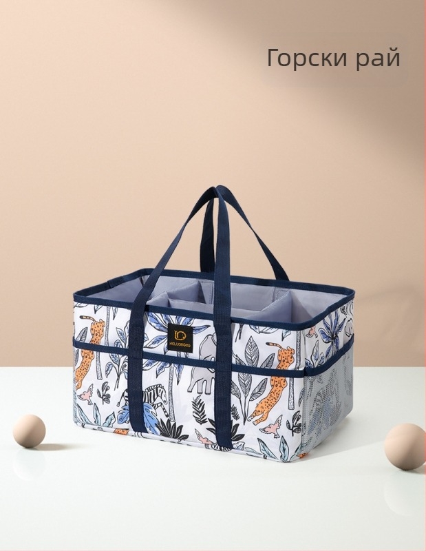 Чанта за мама с голяма вместимост, много отделения, водоустойчива и лека, разширяваща се