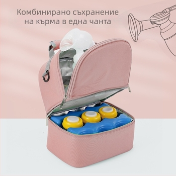 Раница за съхранение на майчино мляко – нейлон, изолирана, устойчива на износване, извита презрамка, подплата Oxford