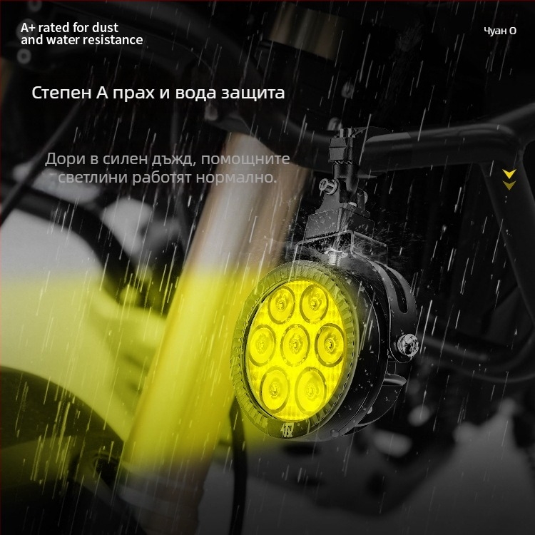 LED фар за мотоциклет 9005 - 120W, 12000 lm, 12-36V, алуминиева сплав, прахо- и водоустойчив, A+ клас, универсална съвместимост 98% модели