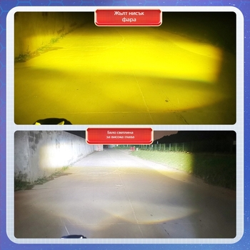 LED прожектор за мотоциклет с универсален обектив, 12-36V, 60W (за чифт), алуминиев корпус + PC леща, с капак, MK3