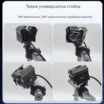 LED прожектор за мотоциклет с универсален обектив, 12-36V, 60W (за чифт), алуминиев корпус + PC леща, с капак, MK3