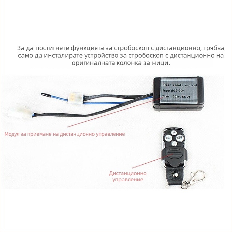 Мотоциклетно LED превключвател и окабеляване – 12V, LED 160W, IP67, живот ≥30 000 ч, OEM капак на лампата, универсално модификационно окабеляване с 2-позиционен превключвател