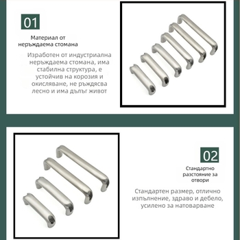 Gukun XK667 Неръждаема стомана дръжка за шкаф, овална U‑образна, огледално полирана повърхност, външен индустриален стил