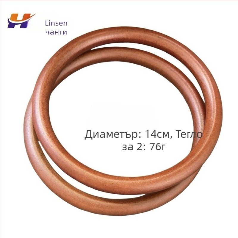 Дървена кръгла дръжка за чанта, плетено ръчно изделие, ултра-лека, сезон Пролет 2024, лицензиран частен етикет