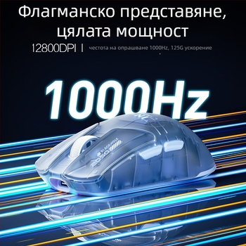 Оптична гейминг мишка INPHIC INX - Dual-mode кабелна и безжична, PAW3395 сенсор, 26000 DPI, 6 бутона, USB
