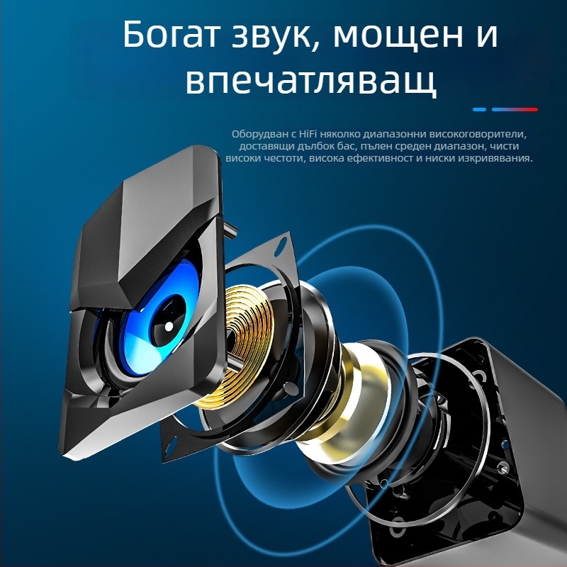 Saida V-158 Компютърен говорител със USB интерфейс, 3.5mm аудио жак, 40Hz–20kHz, 3W изход