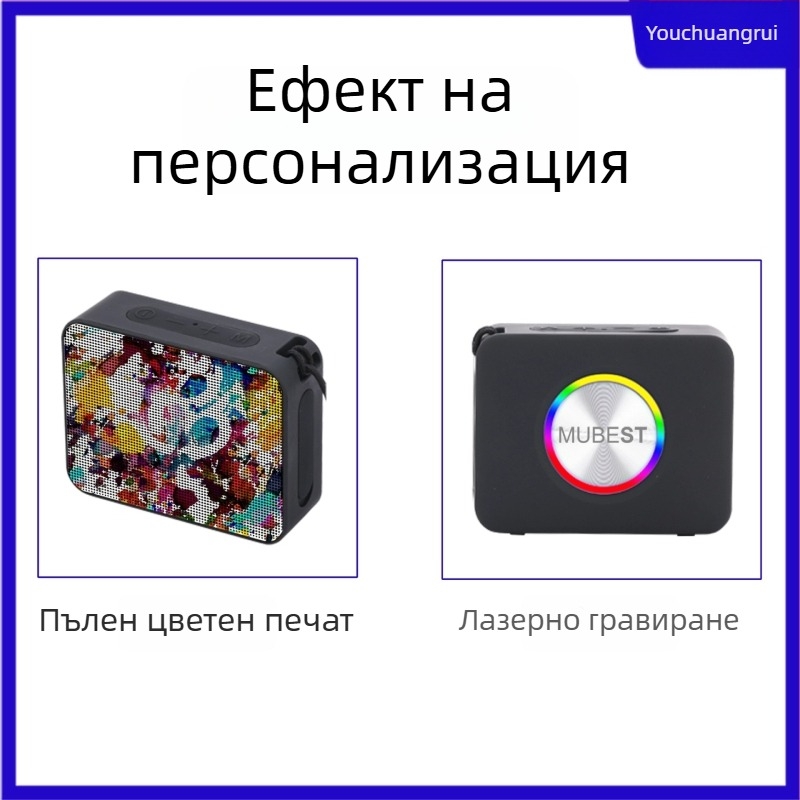 Bluetooth говорител Компактен преносим външен водоустойчив IPX5, 5W, вградена батерия, обхват 10 м, Bluetooth 5.3