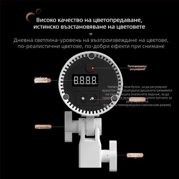 Фотографска светлина за запълване с дистанционно управление, 10-50W, 220V, вертикално монтирана за студийна фотография