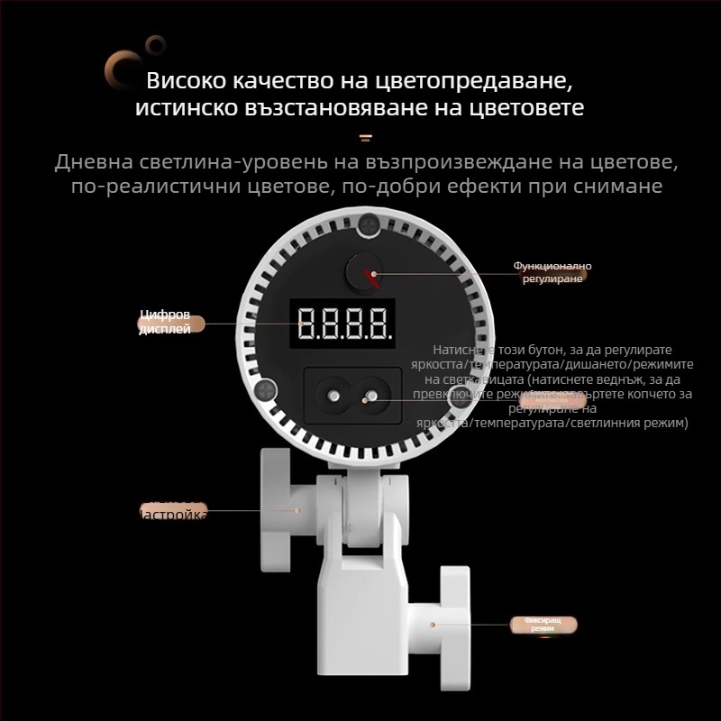 Фотографска светлина за запълване с дистанционно управление, 10-50W, 220V, вертикално монтирана за студийна фотография