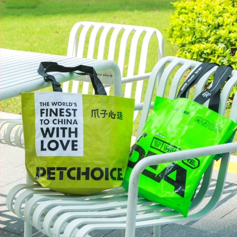 Ръчно тъкана чанта, PP материал, носимост 15, цветен печат, за пазаруване