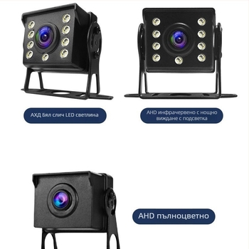 Задна камера за паркиране DN02, 1080P AHD, 12V, 45° ъгъл, подходяща за камиони, търговски превозни средства и строителна техника
