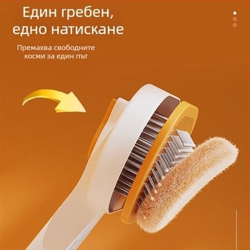 Гребен за кучета за подстригване и почистване на козината, с игли от PP и неръждаема стомана; продуктова класификация: гребено-четка; предназначен за кучета; внос: Не