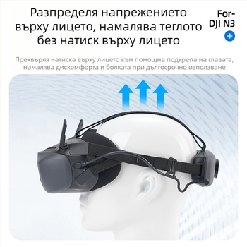 Защитна презрамка за глава за DJI Avata очила, EVA пяна/найлон, печатано лого, модел 1474700