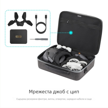Sunnylife Чанта за съхранение за DJI NEO2, съвместима с очила N3 с детектор на движение, PC корпус NE-B936/B937