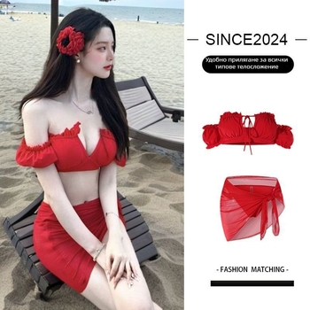 Canan Разделен дамски бански костюм със подплънки в чашките, висока талия, без гръб