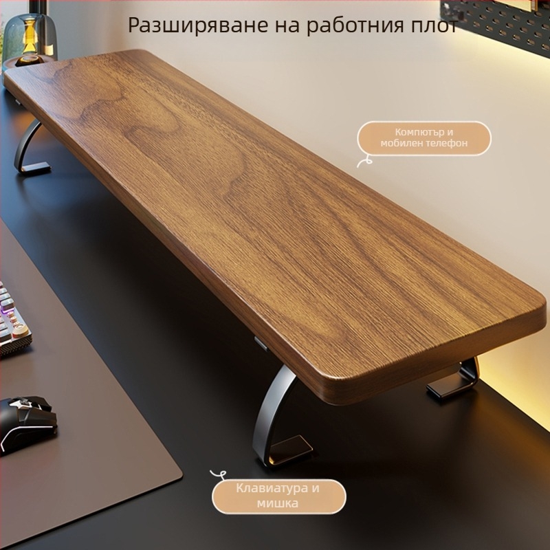 Qin qi Желязо-дървена мониторна стойка за настолен компютър, модел 2289257077922956416, широко съвместимо