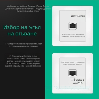 Cat6 плосък Ethernet кабел с 90° ъгъл, медни проводници, гигабитова скорост