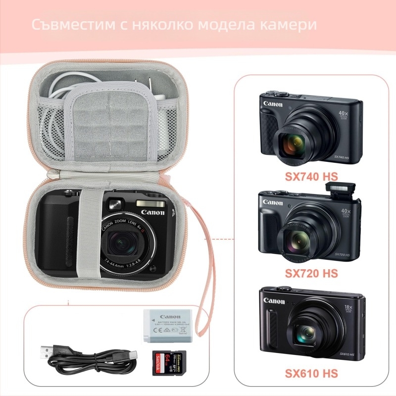 Калъф за камера с твърд корпус за Canon SX740/SX720/G7X2/G7X3 – водоустойчив и удароустойчив, EVA композитна конструкция