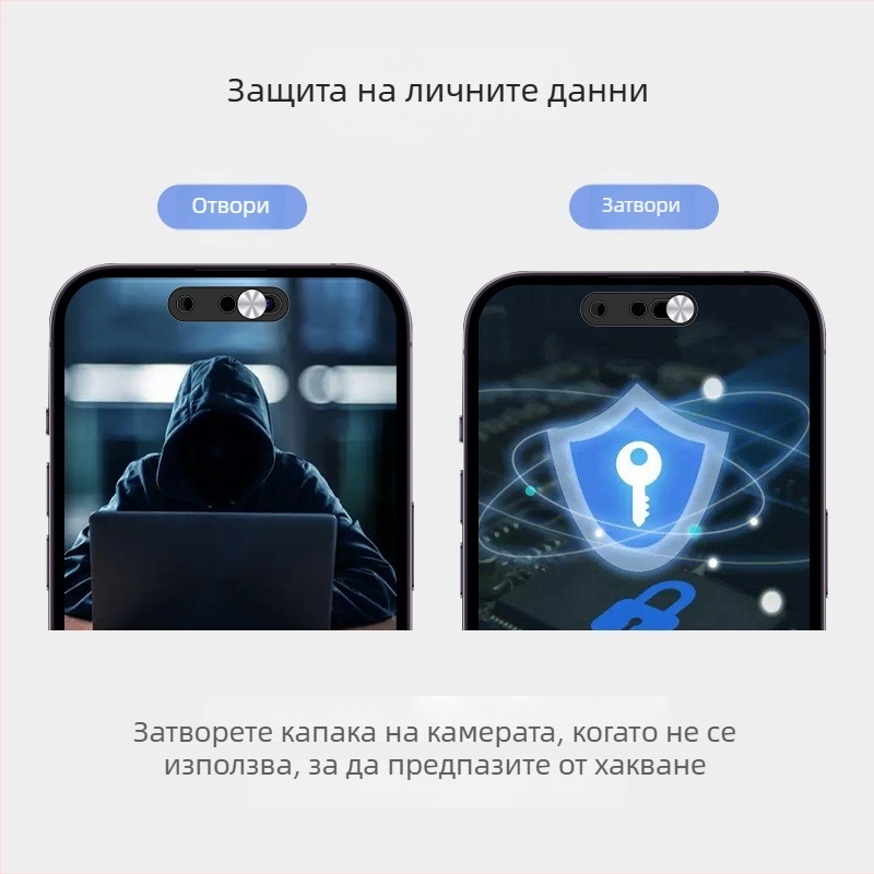 Капак за обектива на смартфон — камера-блокер, защита на поверителността, XF17, за обективи до 30 мм, предна камера