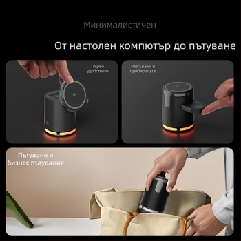 Безжично 3-в-1 зарядно с MagSafe за телефон, часовник и слушалки, RGB настолна светлина, 15W бързо зареждане, обща мощност 23W