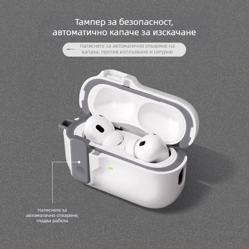 TPU защитен калъф за AirPods – многофункционален, преносим, универсален; изработен чрез инжекционно формоване, съвместим с Apple и Huawei