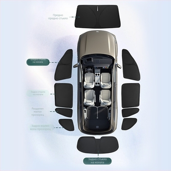 SHB Мрежест сенник за страничен прозорец на автомобил — издърпващ се монтаж, универсална съвместимост, геометричен модел, съвместим с Tesla (Y053)