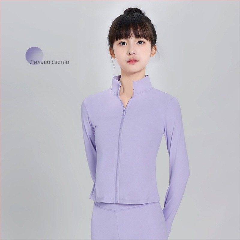 Naya детски балетен тренировъчен комплект: двучастен, с дълги ръкави и цип, меко докосване, полиестерна смес 80% полиестер, за деца 3–8 г., есен 2025