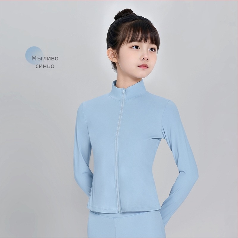 Naya детски балетен тренировъчен комплект: двучастен, с дълги ръкави и цип, меко докосване, полиестерна смес 80% полиестер, за деца 3–8 г., есен 2025