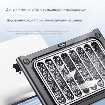 Noci C400 Охладител за лаптоп с 2 вентилатора, въздушно охлаждане, сгъваема настолна подложка, универсална съвместимост