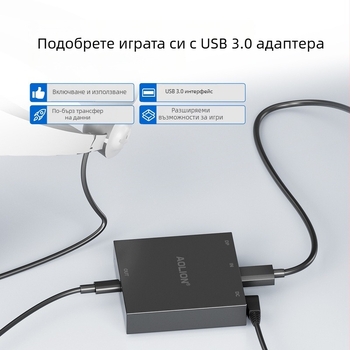 PS VR2 PC адаптер комплект за PC конвертор, HDMI/DP интерфейс, USB-C свързване, включва DP видео кабел, USB кабел и захранване 5V