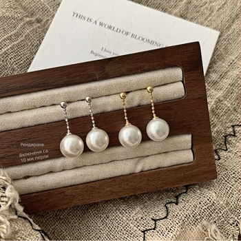 Сребърни обкови за обици S925 – къс ушен проводник с държач за перла, ръчно изработени DIY обици