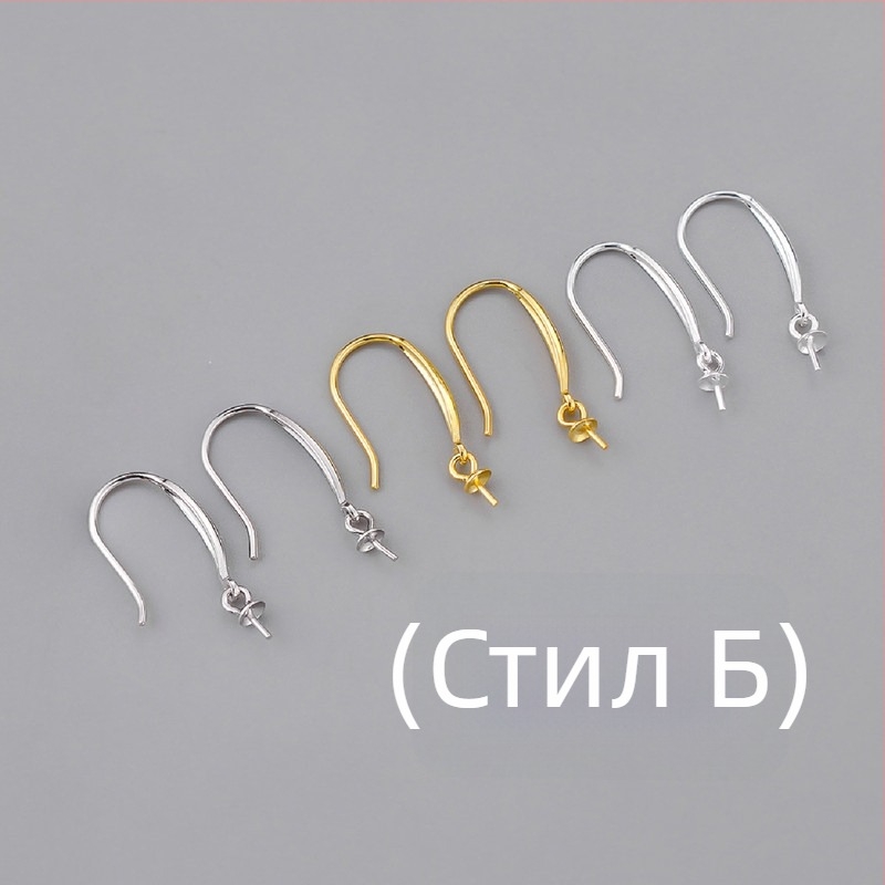 Сребърни S925 ушни куки с перли – DIY ръчно изработени аксесоари за обици